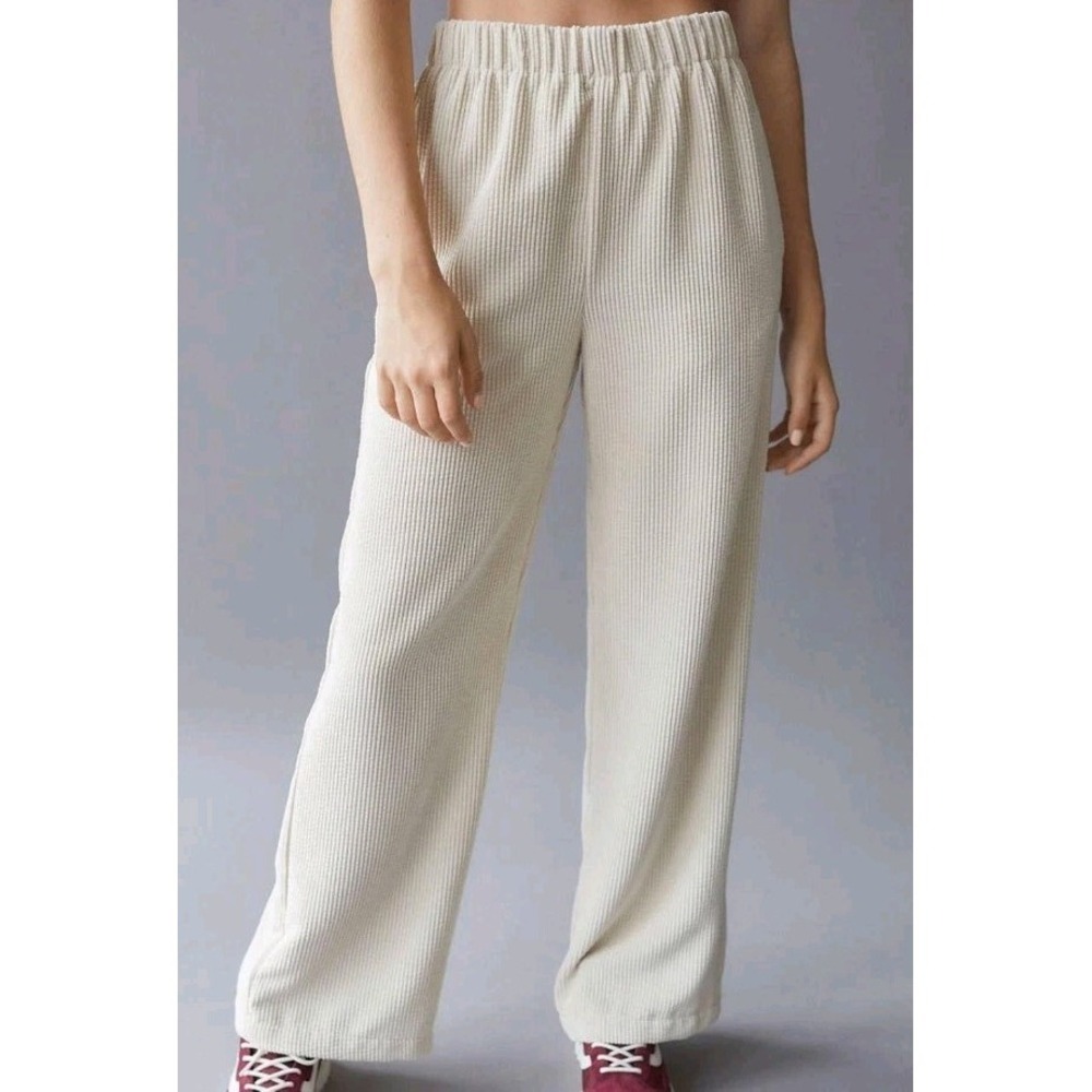 Urban Outfitters BDG Blaine Corduroy Pants Size XS Cream High Elastic Waist